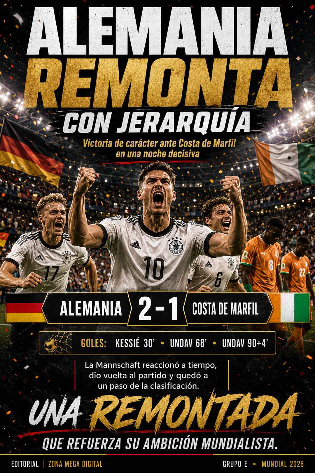 Alemania 2 - 1 Costa de Marfil