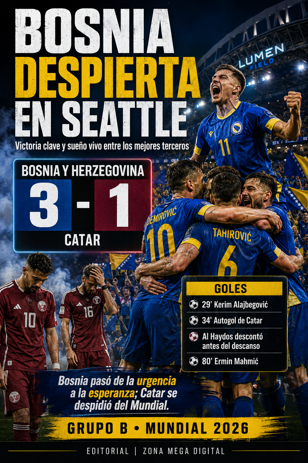 Bosnia 3 - 1 Catar