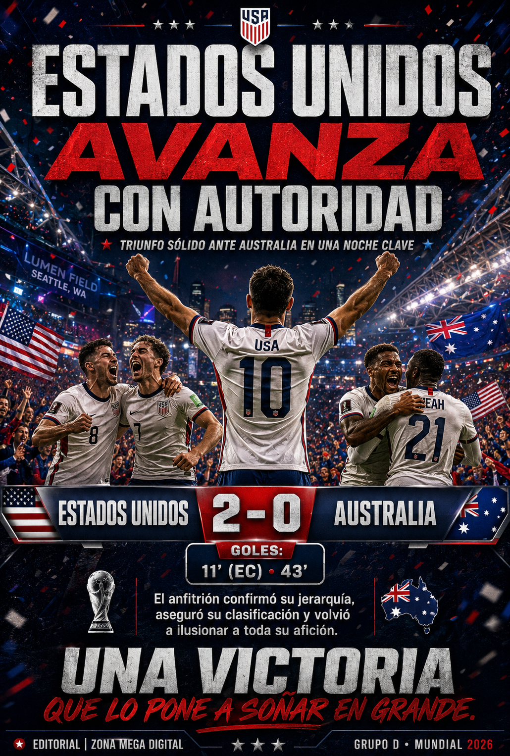 Estados Unidos 2-0 Australia