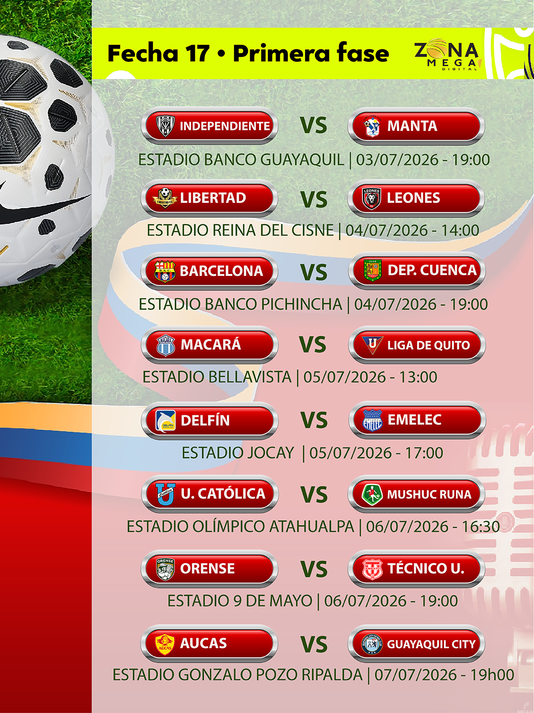 Fecha 17 Liga EcuaBet