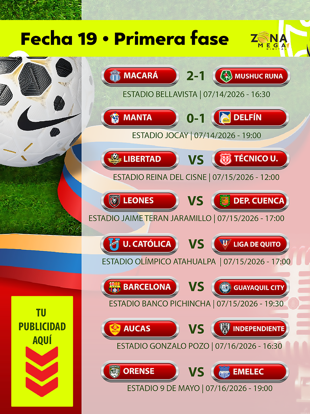 Fecha 19 Liga EcuaBet