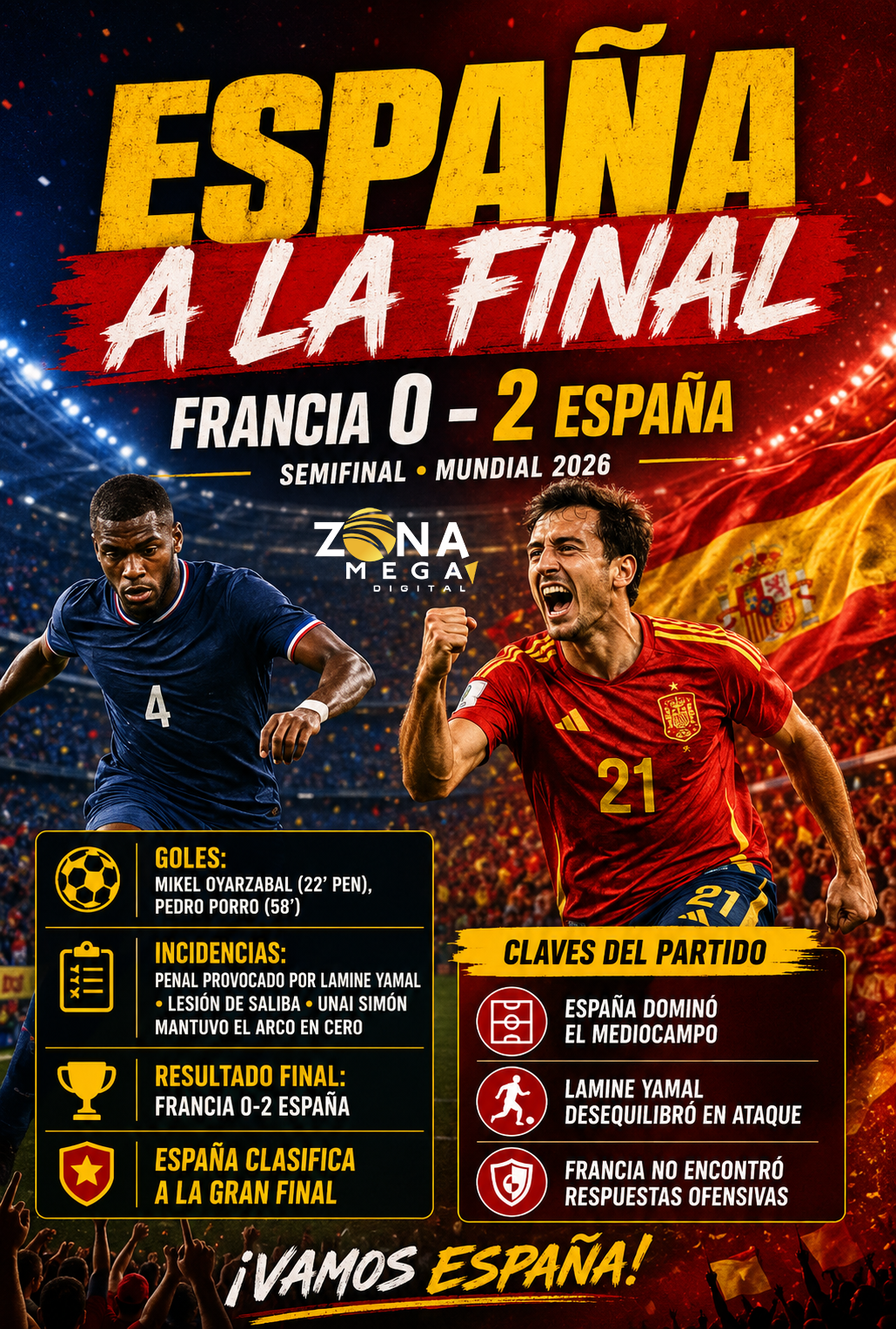 Francia 0 - 2 Spain