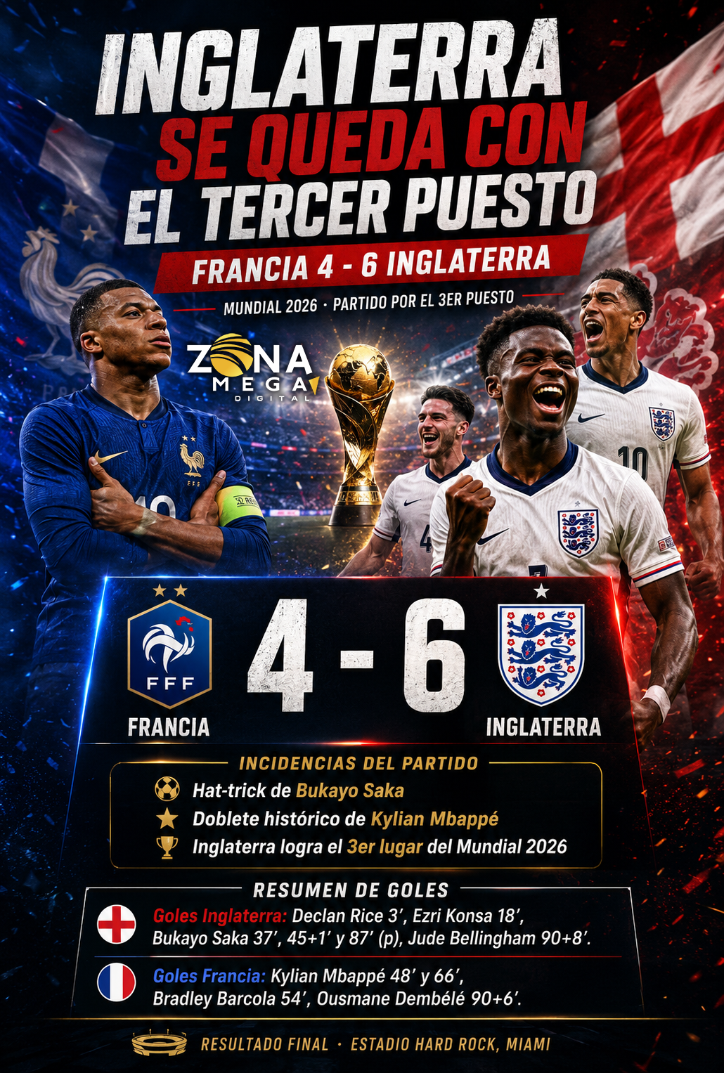 Francia 4 - 6 Inglaterra