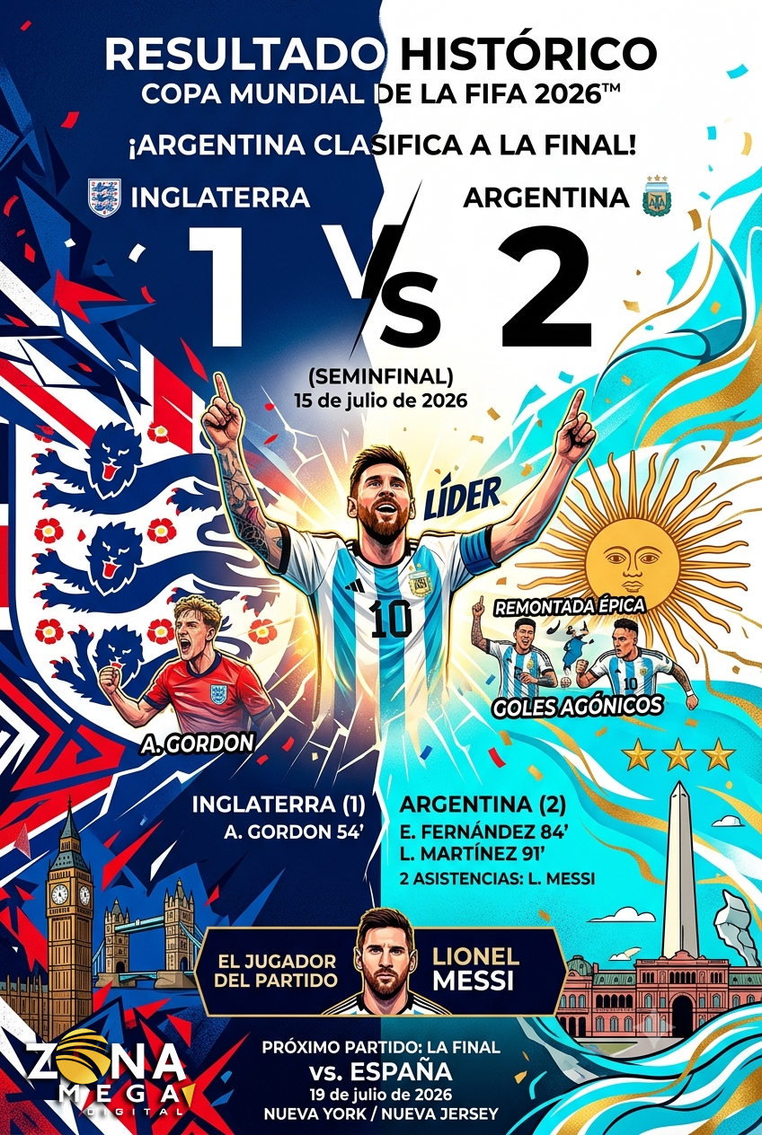 Inglaterra 1 - 2 Argentina