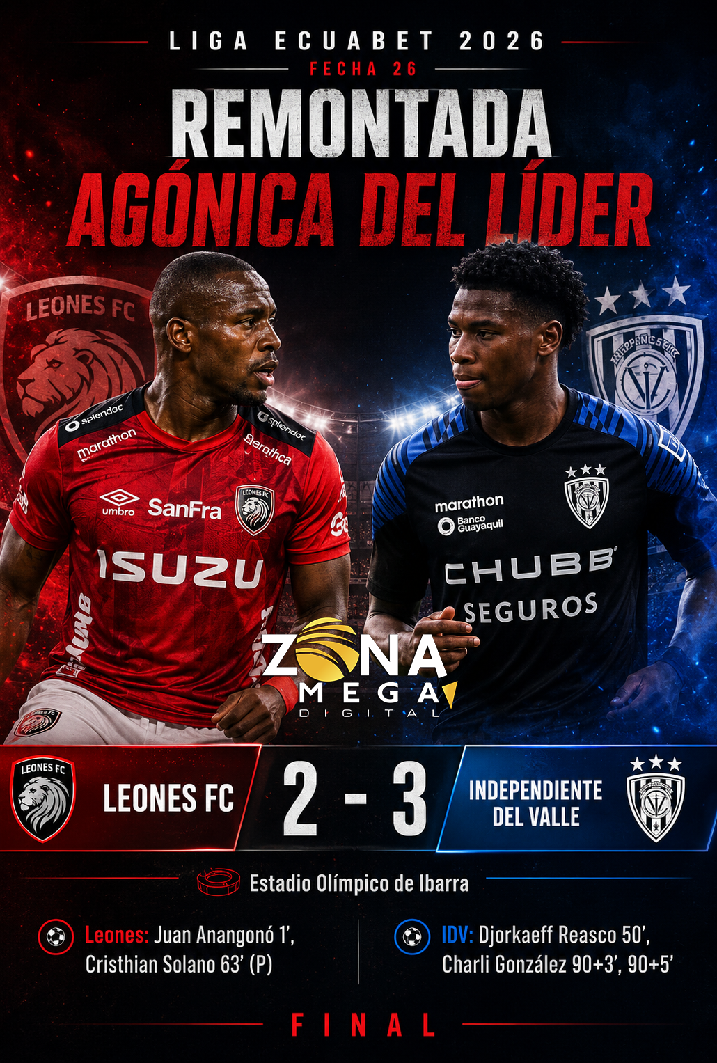 Leones 2 - 3 Independiente