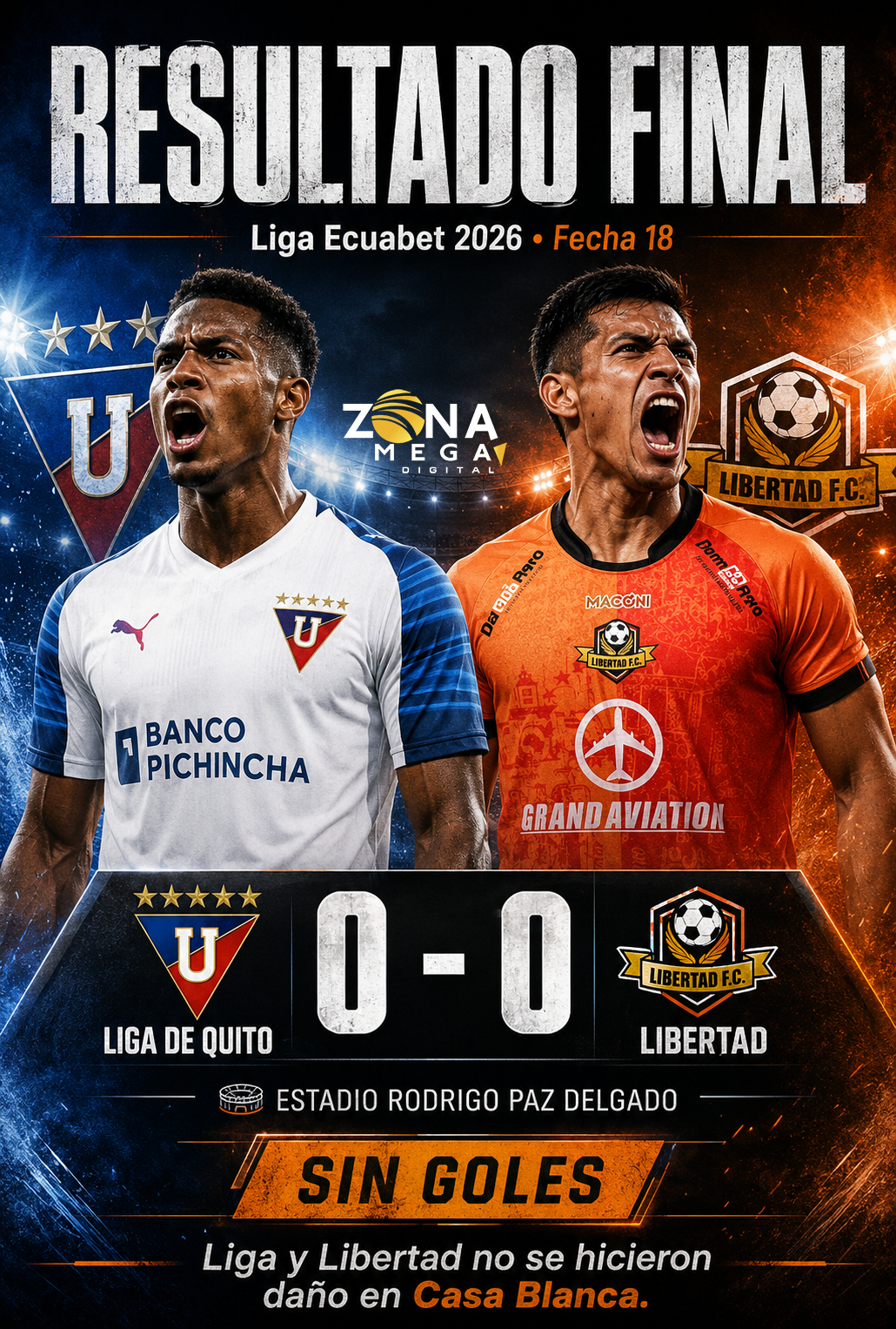 Liga de Quito 0 - 0 Libertad