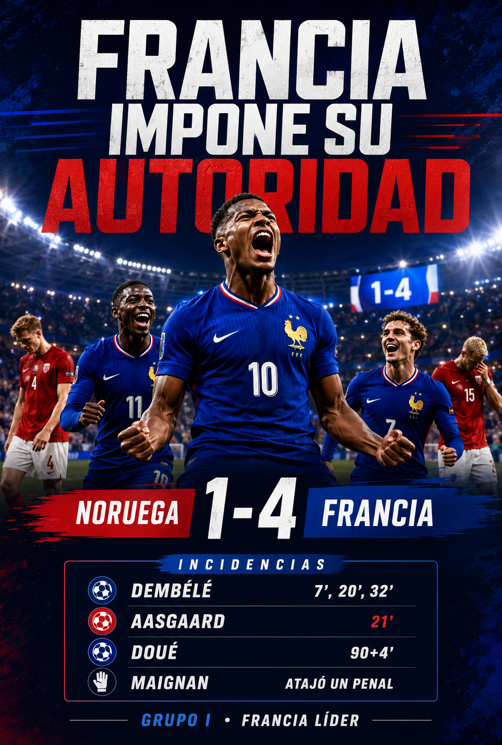 Noruega 1 - 4 Francia