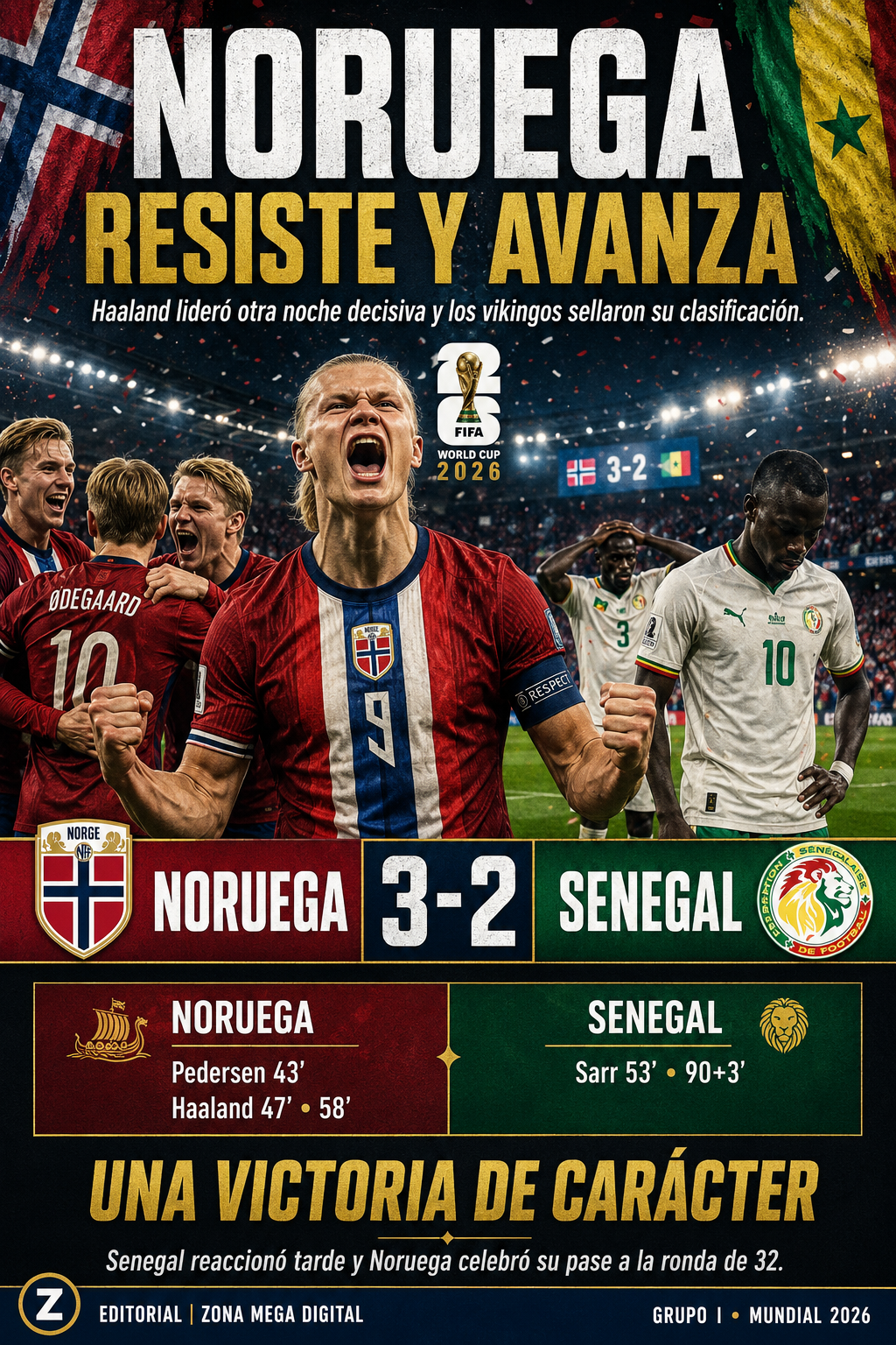 Noruega 3 - 2 Senegal